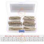 1/8W 1/4W 1/2W 1W 2W 3W 5W  5% 0 Ohm-10m ohm Carbon Film Resistor Assorted Kit With box 1K 2K 5.1K 10K 47K 100K 220K 470K 3M 10M