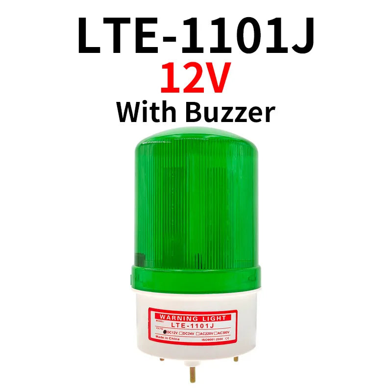 12V/24V LED Strobe Signal Warning Buzzer Light Warning Lamp Sound Indicator Light Flashing Security Alarm 220V LTE-1101J