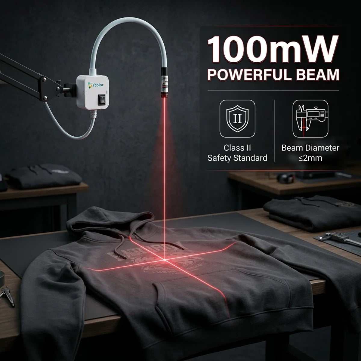 DTF Laser Locator Infrared Ray Positioner Magnetic Heat Press Sublimation Positioning Device Flexible Metal Hose 100MW