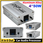 4 In 6 Out  Car Audio DSP with Smartphone App Control Adjustable Bass Treble USB Digital Sound Signal Processor W/ Power Cord