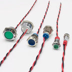 Waterproof metal indicator lamp 6/8/10/12/16/19/22MM power signal lamp 3V 5v 6v 12V 24V 110V 220V red/yellow/blue/green/white