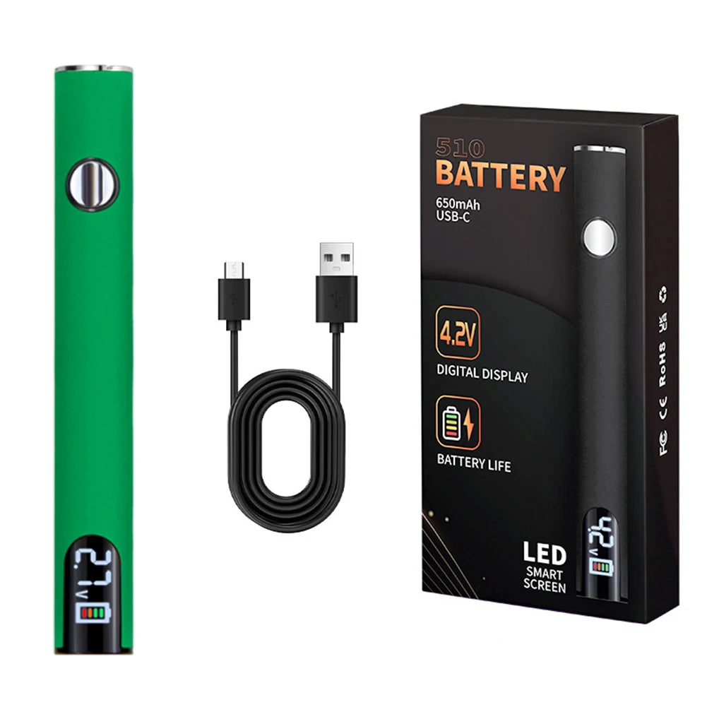 510 Thread Battery Cart Pen Adjustable Voltage Portable Electric Soldering Iron Smart Power Tool with USB Charger Cable