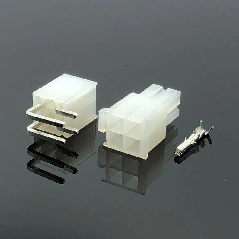 1 Set 4 Pin Molex 4.2 MM Pitch Right Angel Pin Header Plug Male Female Wire Connector For Auto Car PC ATX 5557-4Y 5569-4AW