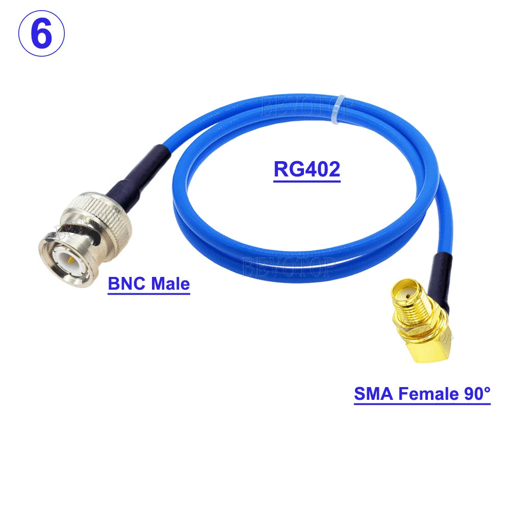 RG402 BNC Male to BNC/SMA Male Connector 50ohm BNC to SMA for Semi-Felxible 0.141 RG402 RF Coaixal Cable High Frequency Test