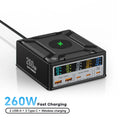 260W USB C GaN Charger, Desktop Wireless Charger PD3.1 140W 100W Fast Charging Station, Power for MacBook Pro iPhone 15 Samsung