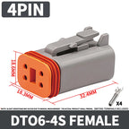 DT13 Series  Waterproof  Automotive PCB Right-Angle Header Connector 2/3/4/6/8/12Pin Male/Female Kit for Car Truck Bus Marine