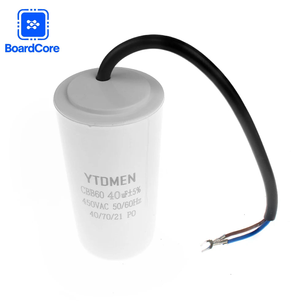 CBB60 450V 5% Motor Run Capacitors 3/4/5/6/8/10/12/14/15/16/18/20/25/30/40/45/50/60UF AC Starting Capacitor for Washing Machine