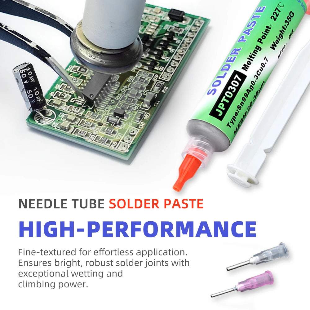 Lead Free High-Temperature Solder Paste Sn99 Ag0.3 Cu0.7 Needle Tube, Mobile Phone USB Socket Repair, LED Soldering