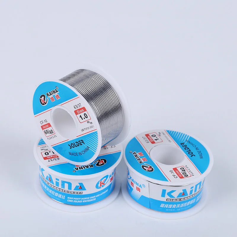 50G/100G CF-10 60/40 Solder Wire Tin 0.5/0.6/0.8/1.0/1.2/1.5/2.0mm Roll Clean Rosin Welding Core Soldering Wire Flux Reel Tube