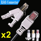 1/2Pcs Tool Free RJ45 Connector for UTP CAT6A/CAT6/CAT5E No Crimper Internet RJ 45 for 23awg-26awg Toolless LAN Cord Ends