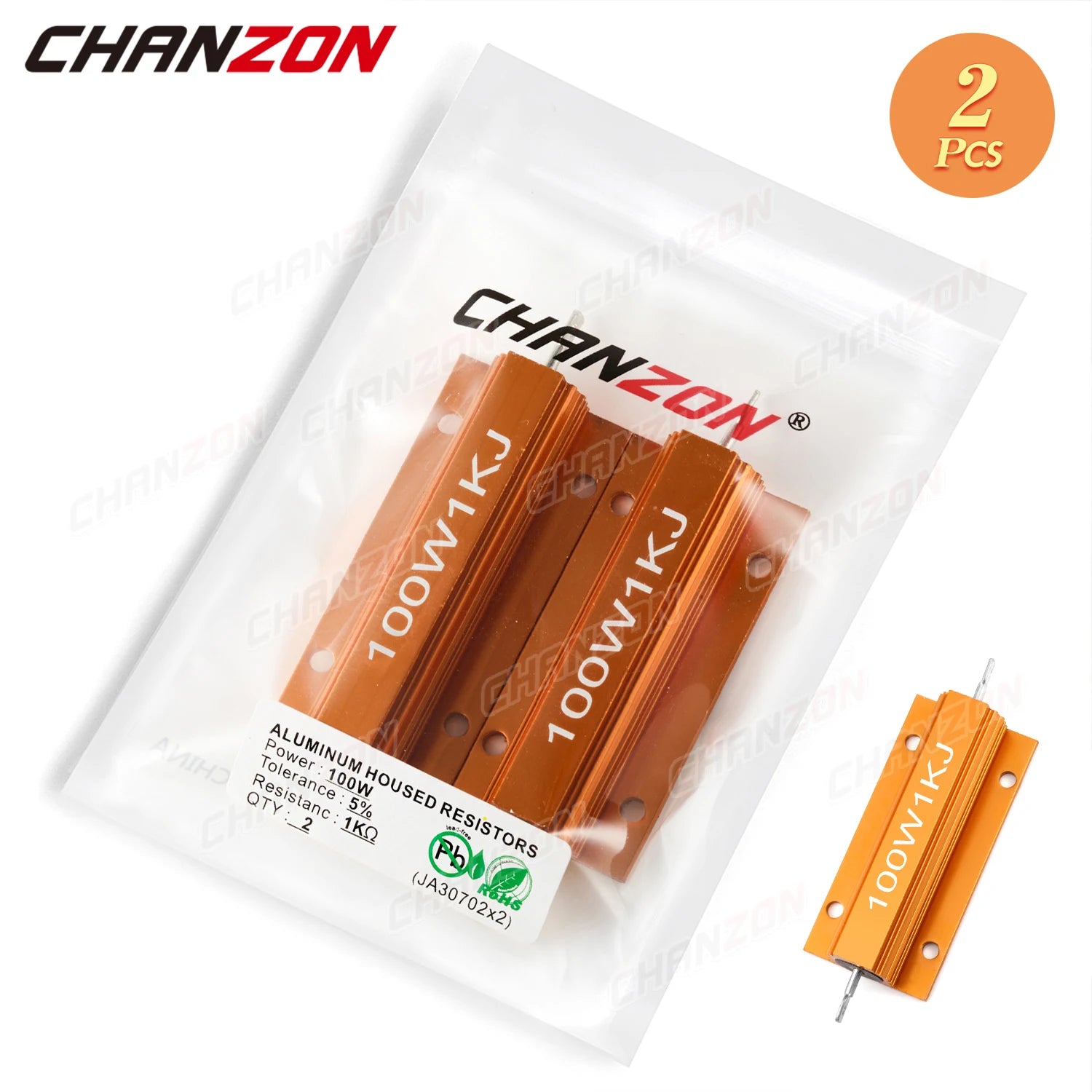 2 Pcs RX24 25W 50W 100W 0.01 - 10K High Power Wirewound Resistors Aluminum Case 0.5 1 4 6 8 10 20 25 100 150 200 300 500 1K Ohm