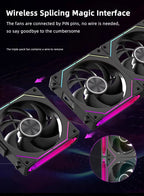 Coolcirc DL-2 Modular Wireless Splicing 120mm PC Case Cooling Fan ARGB Infinite Mirror Lighting Effect for Computer Water Cooler