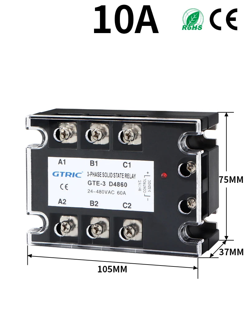 GTRIC Three-phase Solid State Relay DC Control AC AC Control AC 10A25A 40A 60A 80A 100A 120A 150A 200A 380V AC Solid State Relay
