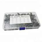 225Pcs/Box Capacitor Kit Aluminum Electrolytic Capacitors Set 15Values 16V-50V 1uF-470uF Assorted Kit Storage Low ESR
