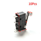 10Pcs Micro Roller Lever Arm Open Close Limit Switch KW12-3 PCB Micro Switch‘