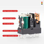 Thin-Flat Intermediate Relay 1NO1NC/2NO2NC 8A 24VDC | Compatible with  RJ1S-CL-D24 & RJ2S-CL-D24 | DIN Rail Relay for Contro