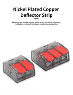 JINH 50 Pcs Quick  Compact Lever Parallel Electrical Splitter Equipment Connectors, Fast Wire Connector Terminal Blocks 34-11AWG