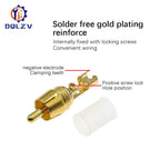 Gold RCA Male Adapter Non Solder Connector for Audio Video CCTV IP Camera Security Coaxial Cable Solderness Convertor