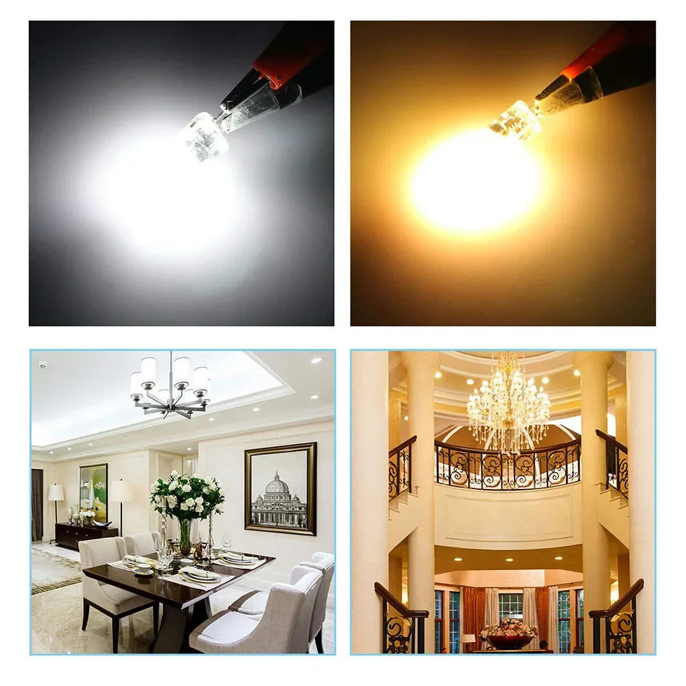 10PCS Dimmable Mini G4 LED COB Lamp 6W Bulb AC DC 12V 220V Candle Lights Replace 30W 40W Halogen For Chandelier Spotlight