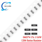 100PCS 1206 0603*4 Network Resistor 1% 1/16W 10 20 22 30 33 36 39 47 49.9 51 56 68 75 82 100 120 150 180 1K 10K 51K 100K 1M ohm