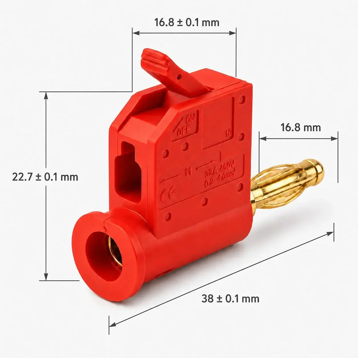 32A 4mm Solderless Stackable Banana Plug Lever Type Quick Wire Connector High Current Gold Plated Brass for Speaker Amplifier
