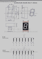 2pcs 1.8 Inch 10Pins 1 Digit Bit 7 Segment Blue LED Digital Display Digitron 18101AB 18101BB Common Anode Cathode C-C C-A
