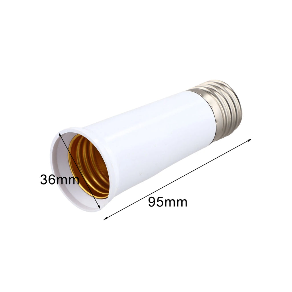 For E27 Extension Adapter Socket for For E27 Screw Base Lighting Devices Including Pendant Lights and Recessed Fixtures