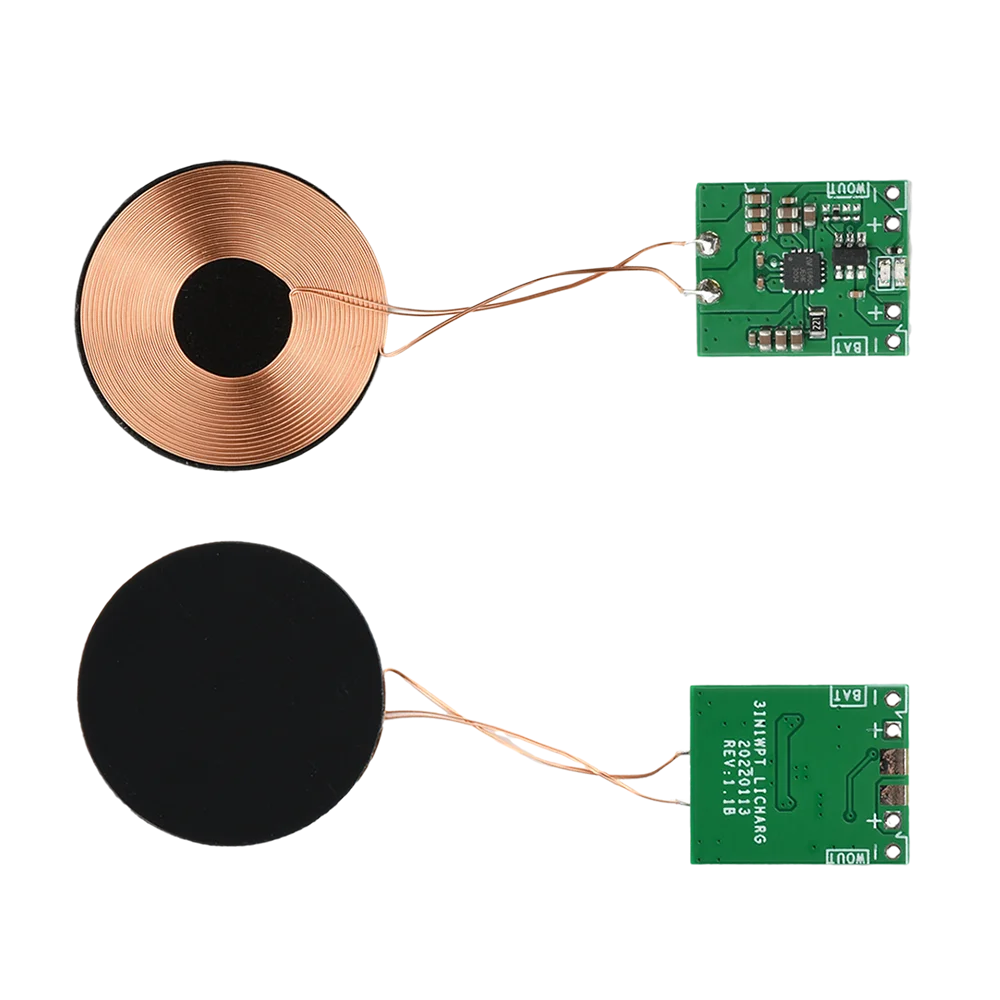 5W Wireless Charging Receiver Module Small Coil PCBA Lithium Battery Built-In 3.7V Modification Plan for Electronic Products