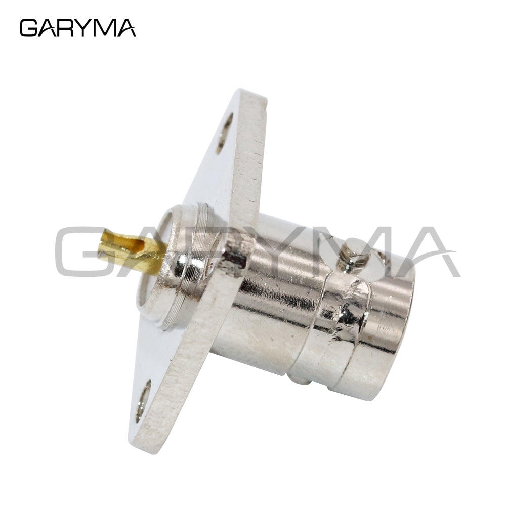 5Pcs Q9 BNC Female Jack 4-holes Flange Solder Panel Mount RF Adapter Coaxial BNC Female Jack Brass