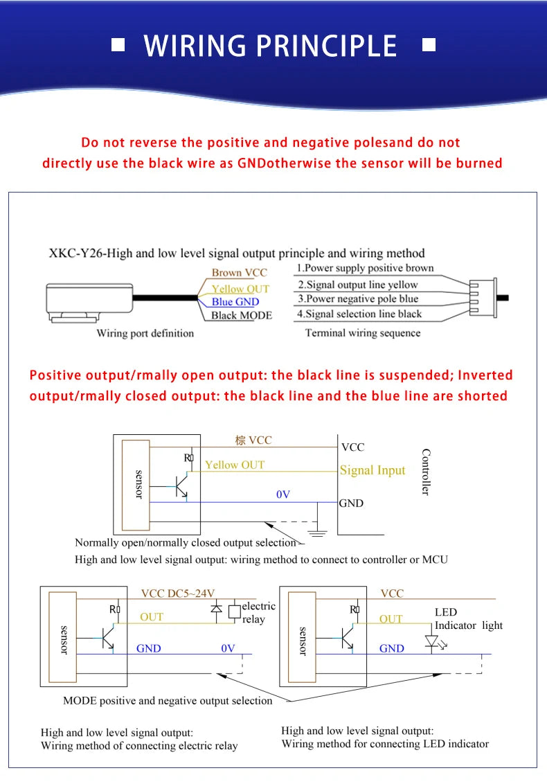 XKC-Y26 Non-contact Liquid Level Sensor External-attached Pipeline Water Level Sensor Liquid Sensor Liquid Detection Switch