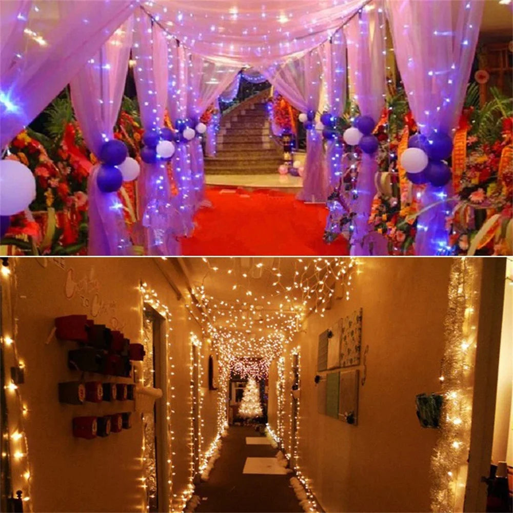 Holiday Outdoor 100 LED String Lights 10M 220V 110V Christmas Xmas Wedding Party Decorations Garland Lighting Christmas light