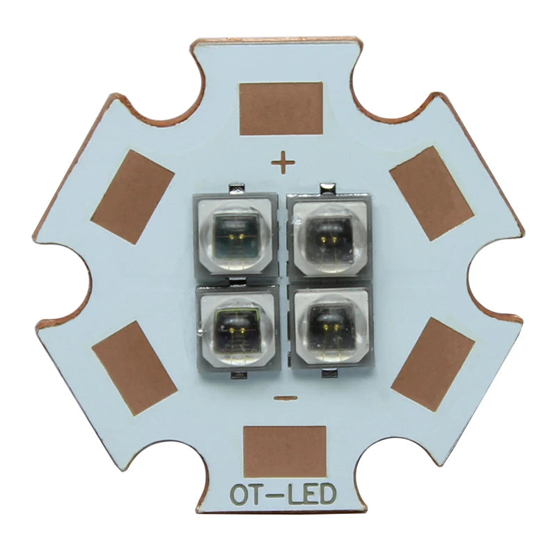 10W-12W EverLight 3535 4Chips 4-LEDs 3V6V12V Infrared IR 850nm 940nm 730nm High Power LED Emitter Diode with 20mm Copper PCB