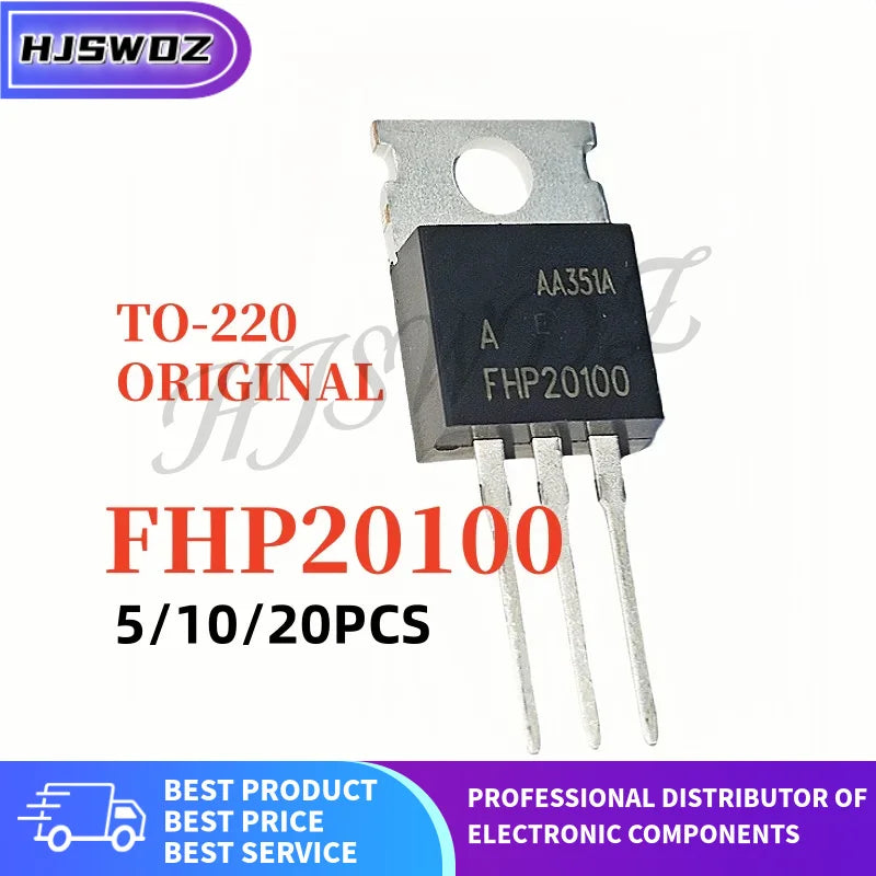 5/10/20PCS Original NEW FHP20100 20A 100V TO-220 P-Channel MOSFET Power Switch Battery Isolation In Stock