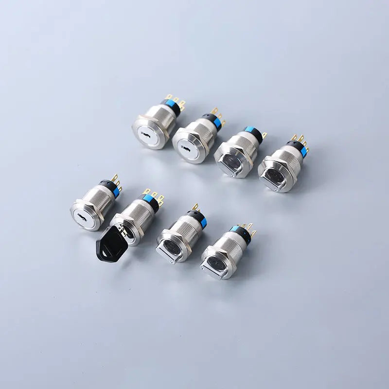 16/19/22mm metal Key rotary push button 2/3 position latching knob Switch Press Button rotary Rotate LED light rotation IP65