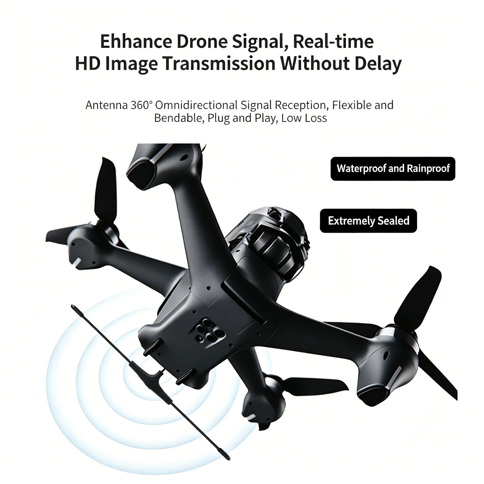 2.4 GHz/915 MHz ELRS Receive ExpressLRS High Refresh Rate Drone Communication Antenna for HD Video Transmission and FPV Antenna