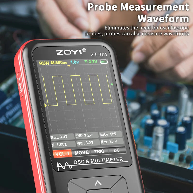 ZT701 Portable 2 in 1 Oscilloscope Multimeter Multifunctional Electrical Test Tool 5MHz 48MSa/s Sampling