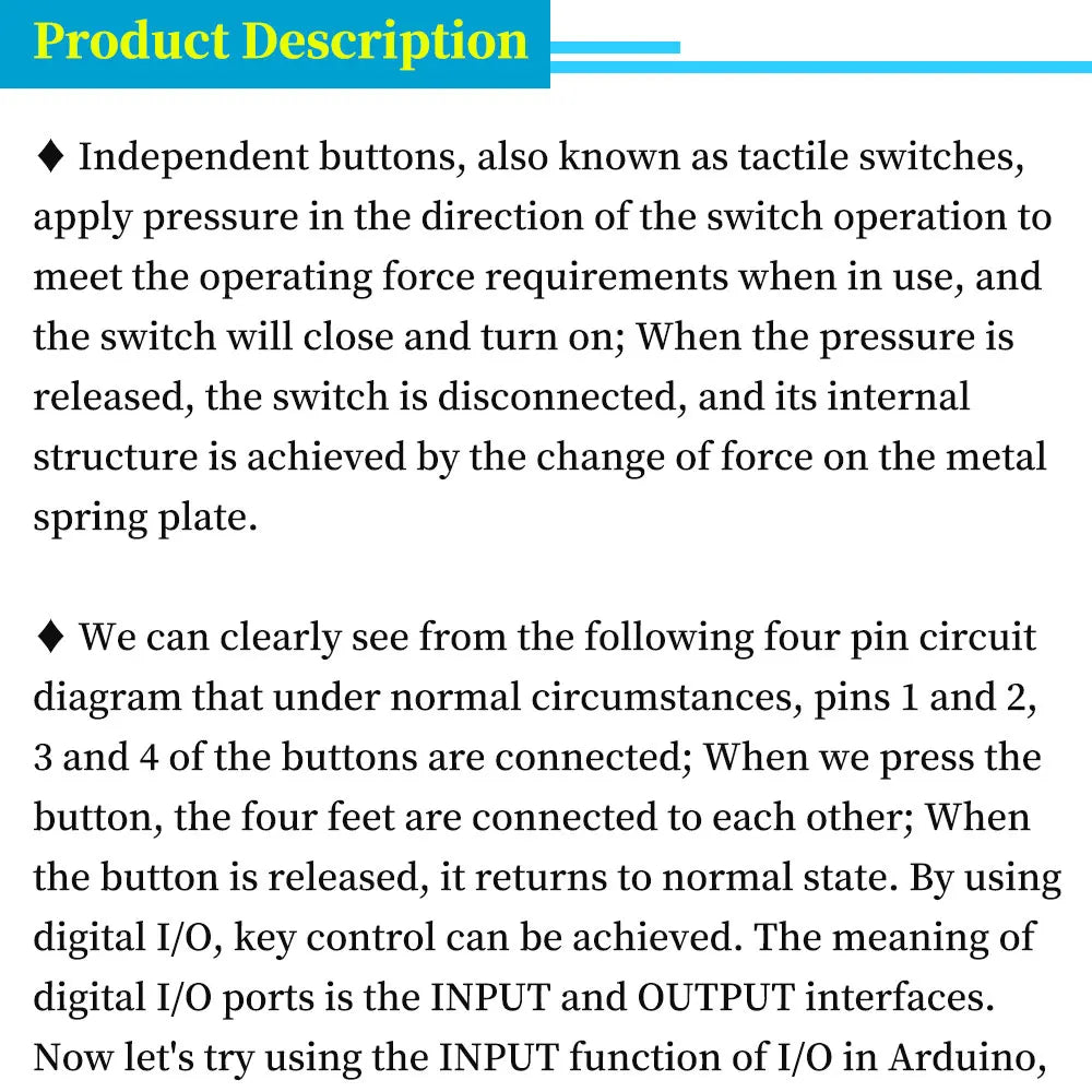 Touch four button switch module compatible with Arduino development board sensor Raspberry PI 51 MCU suite