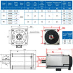 Servo Motor 1000W/1.5KW/1200W/1500W/1800W/750W Servo Motor 130 and Driver EtherCAT Servo Motor 220V with Driver with Brake CNC