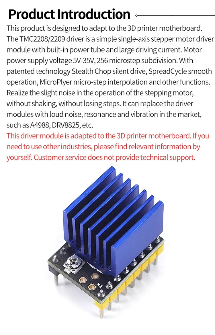 3D printer TMC2209 driver 256 subdivision silent printing replacement TMC2208 A4988 LV8729