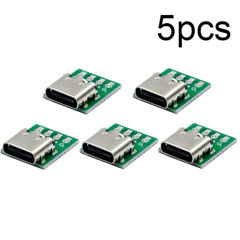 USB 3.1 Type-C 16-Pin Test Breakout Board Full Pinout Adapter Socket for Diagnosis & Data Cable Prototyping