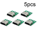 USB 3.1 Type-C 16-Pin Test Breakout Board Full Pinout Adapter Socket for Diagnosis & Data Cable Prototyping