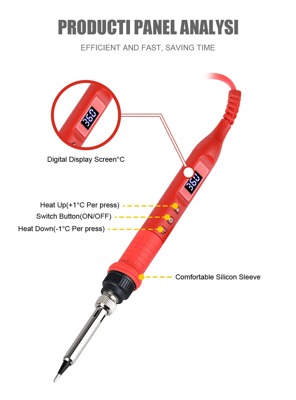 JCD 908U Electric Soldering Iron 80W 220V/110V With Switch Multi-function Button Adjustable Temperature Iron Welding Tools