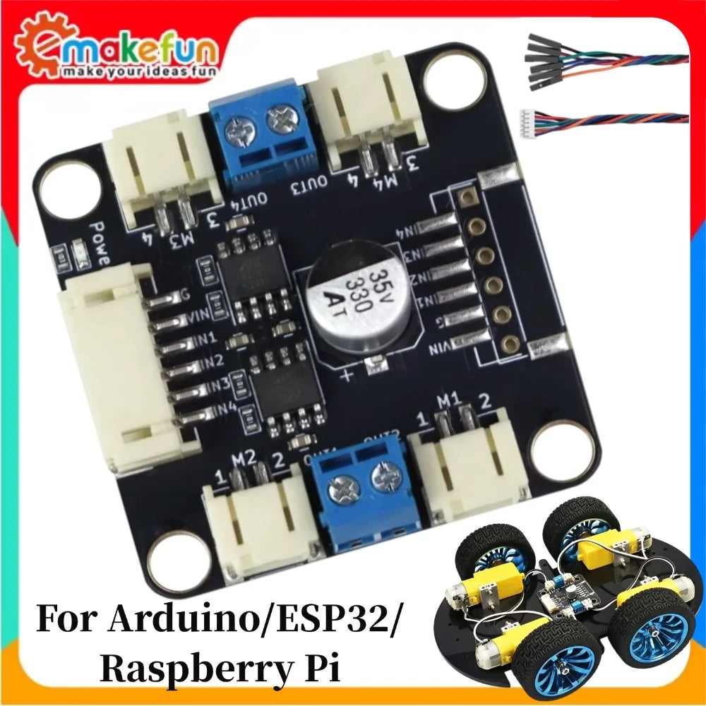 MD02 Dual Motor Driver Module 3-20V 3A Continuous 5.5A Peak PWM Control Replace L298N for Arduino 4WD Robot DIY Smart Car