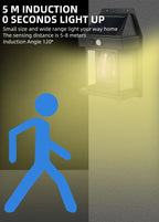 Solar Tungsten Night Lamp Intelligent Motion Sensor Wall Lamp 3 Lighting Modes Waterproof Courtyard Garden Decoration Lantern