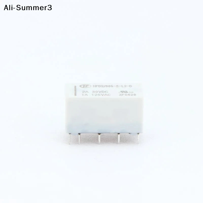 【AH】1Pc 12V Coil Bistable Latching Relay DPDT 30VDC 2A 1A 125VAC HFD2-005-S-L2-D Realy High Quality Home Improvement