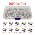 1Box USB Type C Female Charging Port 2/6/16 Pin Connector Type-C Socket SMD PCB Soldering DIY Repair USB-C Type C Jack Adapter