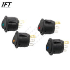 10Pcs ON/OFF 12V 220V 20mm Round Rocker Dot Switch Waterproof LED Light Luminescence Toggle Switches 3Pin