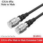 GX16 2/3/4 Pin Aviation Plug Male Female Wire Connector Extension Cable GX16 2/3/4 Core Ribbon Aviation Plug Power Cord Adapter