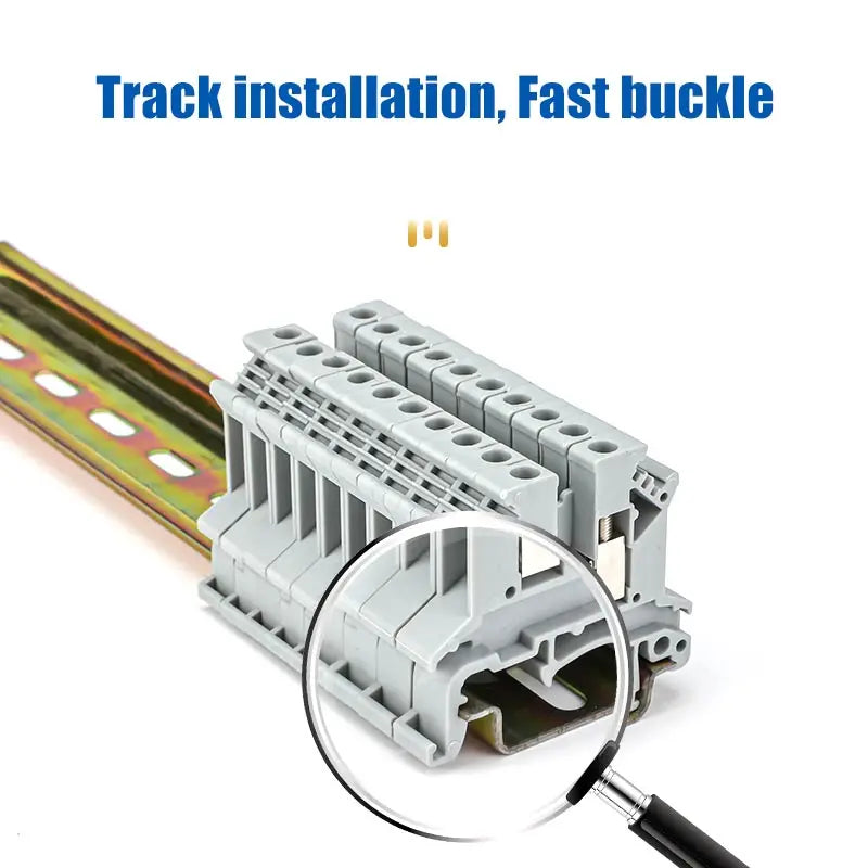 10/100pcs 7 Colors DIN Rail UK2.5B Terminal Block Clamp Connector 800V 32A UK-2.5N 2.5mm Square Universal Screw Connectors