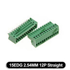 5Set 15EDG 2.54mm PCB Seal Screw Terminal Block 2 ~ 12 Pin KF15EDG Female Socket Pin Header Wire Connector +2.54 Male Plug 9P